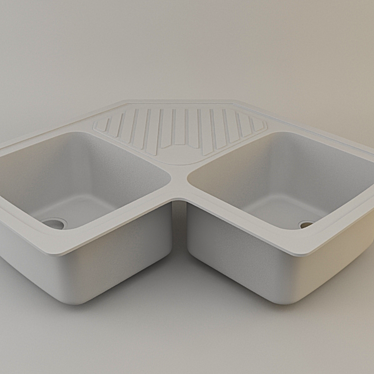 Sleek Corner Kitchen Sink 3D model image 1 