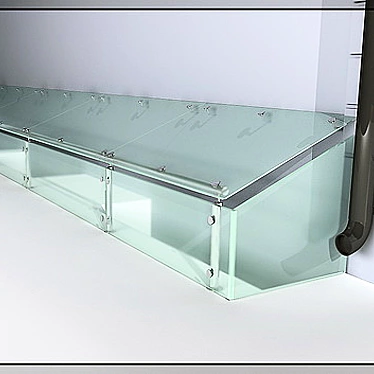 Stylish Glass Canopy: Protect and Beautify Your Courtyard 3D model image 1 