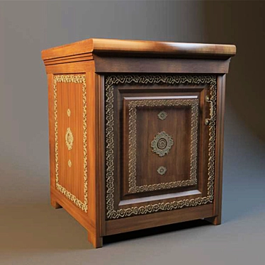 Indian-inspired Bedside Cabinet 3D model image 1 