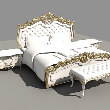 Exquisite Rocco-Co Bed 3D model image 1 