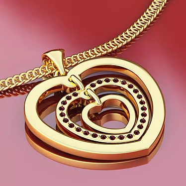 Eternal Love Hearts Pendant 3D model image 1 