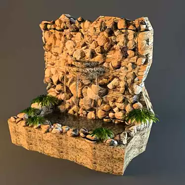 Title: Texture-infused Decorative Waterfall 3D model image 1 