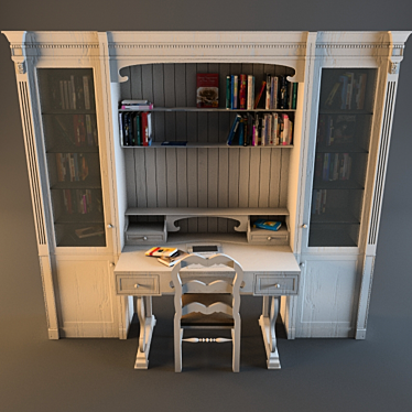 Versatile Wardrobe with Desk 3D model image 1 