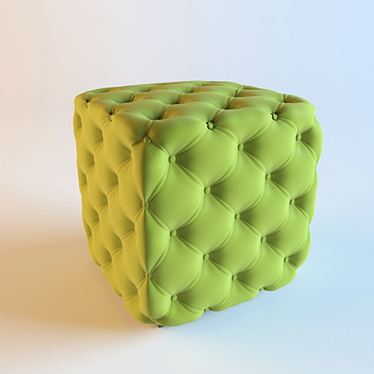 Classic Quilted Pouf 3D model image 1 