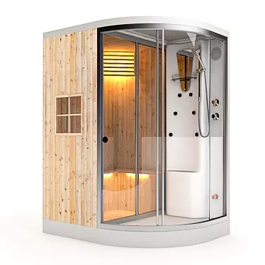 Luxury Sauna and Shower Combo 3D model image 1 