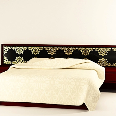 Elegant Elfy Bed: Crafted & Textured to Perfection 3D model image 1 