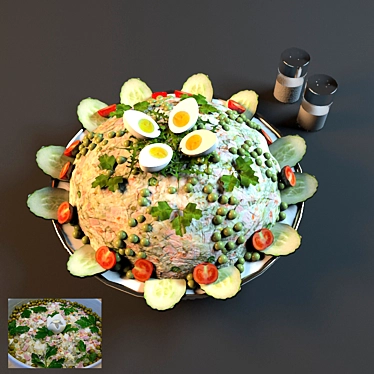 Russian Classic Olivier Salad 3D model image 1 