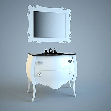 Modo Vanity Mirror Sink 3D model image 1 