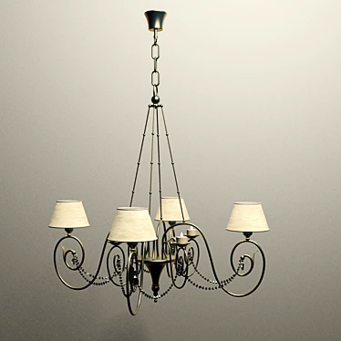 Vintage Candle Chandelier 3D model image 1 