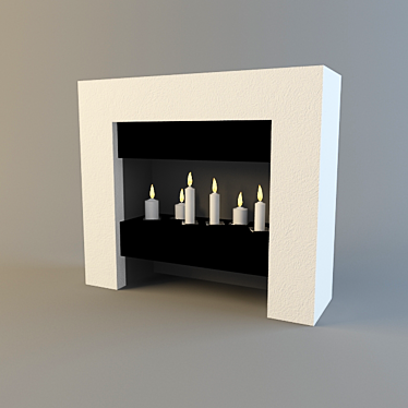 Faux Fireplace with Candles 3D model image 1 