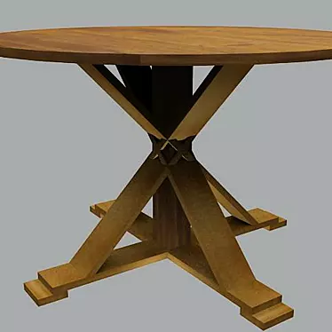 Rustic Country Style Table 3D model image 1 