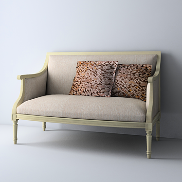 Elegant Retro Sofa 3D model image 1 