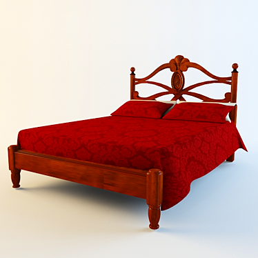 Bed with a carved is