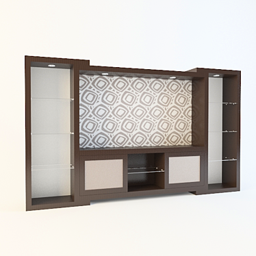 Modern Wall Unit with LED Lights 3D model image 1 