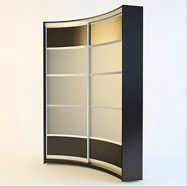 Sleek Curve Wardrobe 3D model image 1 