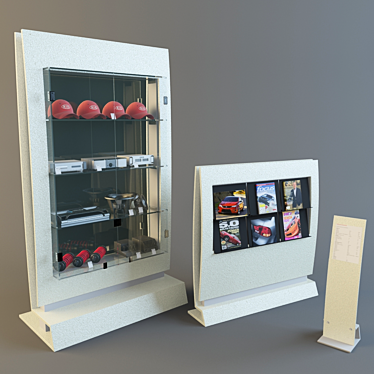 KIA Showroom Shelving Set 3D model image 1 