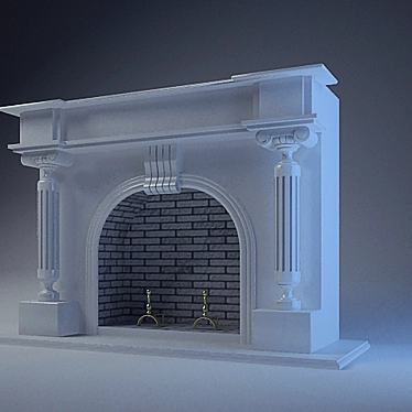 Classic White Fireplace 3D model image 1 