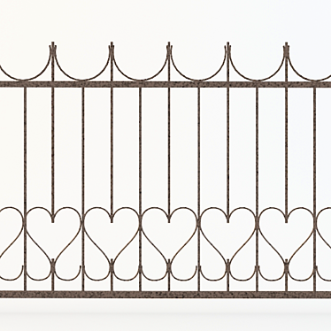 Durable Metal Fence 3D model image 1 