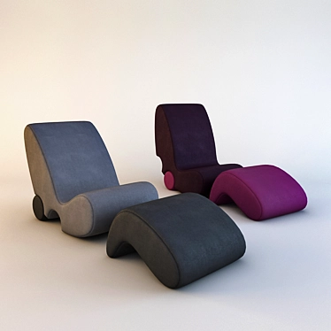 Modern Lounge Chair with Footrest 3D model image 1 