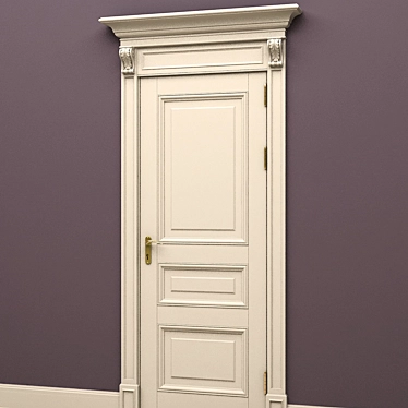 English Style Door 3D model image 1 