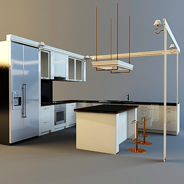 Modern Kitchen 3D model image 1 