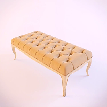 Elegant Velvet Ottoman 3D model image 1 