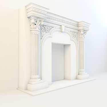 Cozy Flame: Russian-English Fireplace 3D model image 1 