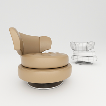 Modern Leather Armchair: Palermo 3D model image 1 