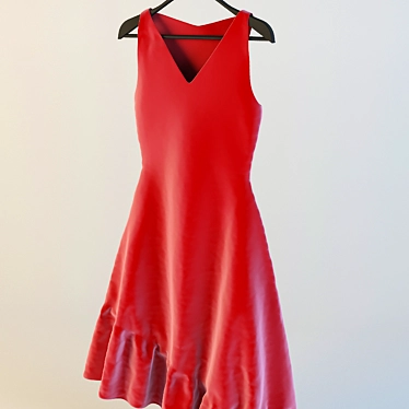 Title: Red Lady Matrix Dress 3D model image 1 