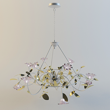 Floral Blossom Chandelier 3D model image 1 