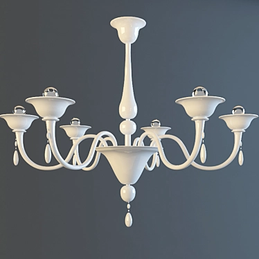 Elegant Deco Chandelier for Luxurious Bathrooms 3D model image 1 