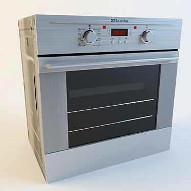 Sleek Stainless Steel Electric Oven 3D model image 1 