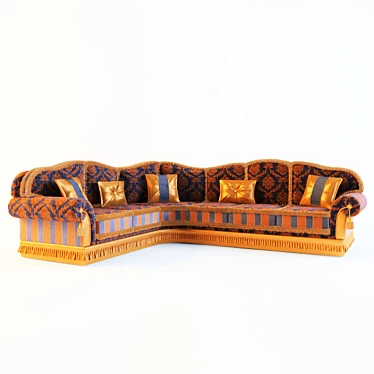 Elegant Textured Sofa 3D model image 1 