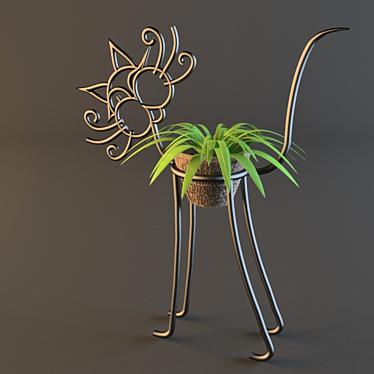 Title (English): Cat-Plant Stand: Purrfectly Pawsome

Title (Russian): Стул-кошка 3D model image 1 