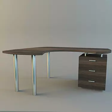 Modern Textured Corner Table 3D model image 1 