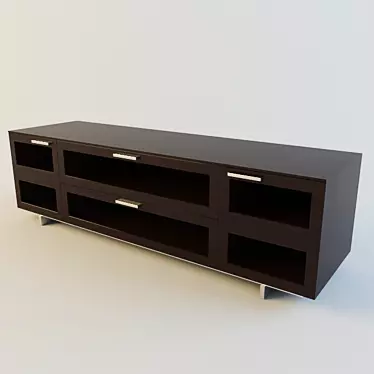 Contemporary TV Stand Curbstone 3D model image 1 