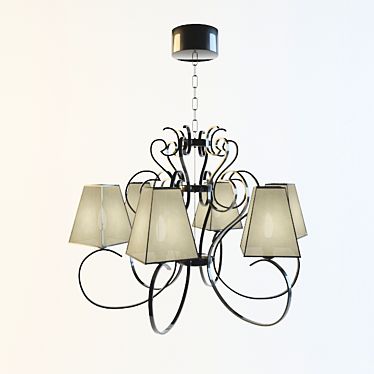 Elegant Italian Hanging Lamp 3D model image 1 