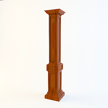 Elegant Wood Column 3D model image 1 