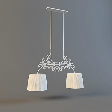 Eseo Chandelier: Elegant Fabric and Metal 3D model image 1 