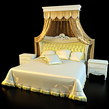 Canopy Bed: Luxurious Sleeping Bliss 3D model image 1 