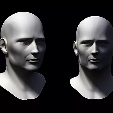 Versatile Male Head Model 3D model image 1 