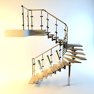 Chain-link Ladder: Adjustable, Sturdy 3D model image 1 