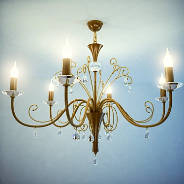 Title: Lam Export 6-Light Chandelier 3D model image 1 