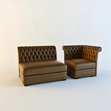 Corner Sofa: Stylish and Versatile 3D model image 1 