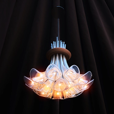 Sleek Modern Chandelier 3D model image 1 