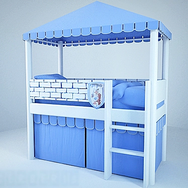 Bear Castle Crib: A Cozy Haven 3D model image 1 