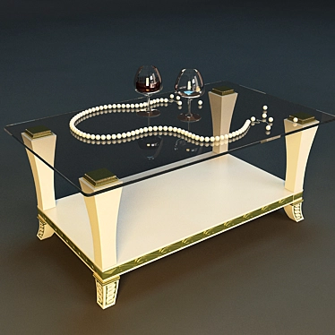 Italian Art Deco Coffee Table 3D model image 1 