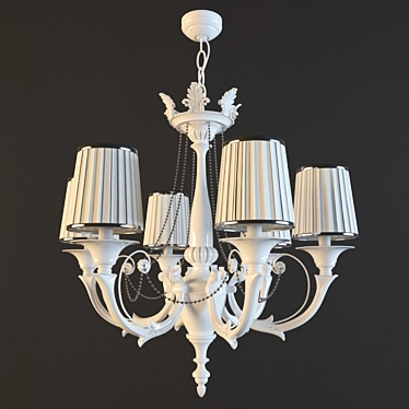 Elegant White Possoni Chandelier 3D model image 1 