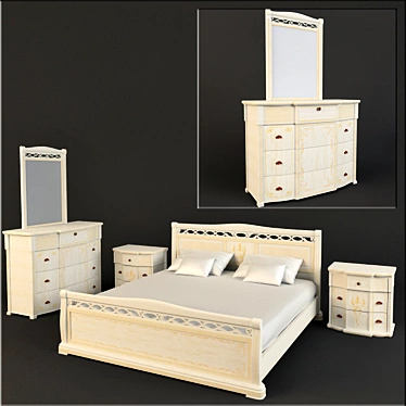 Luxury Dream Bedroom Set 3D model image 1 
