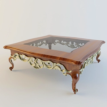 Elegant Baroque Table: Textured Beauty 3D model image 1 